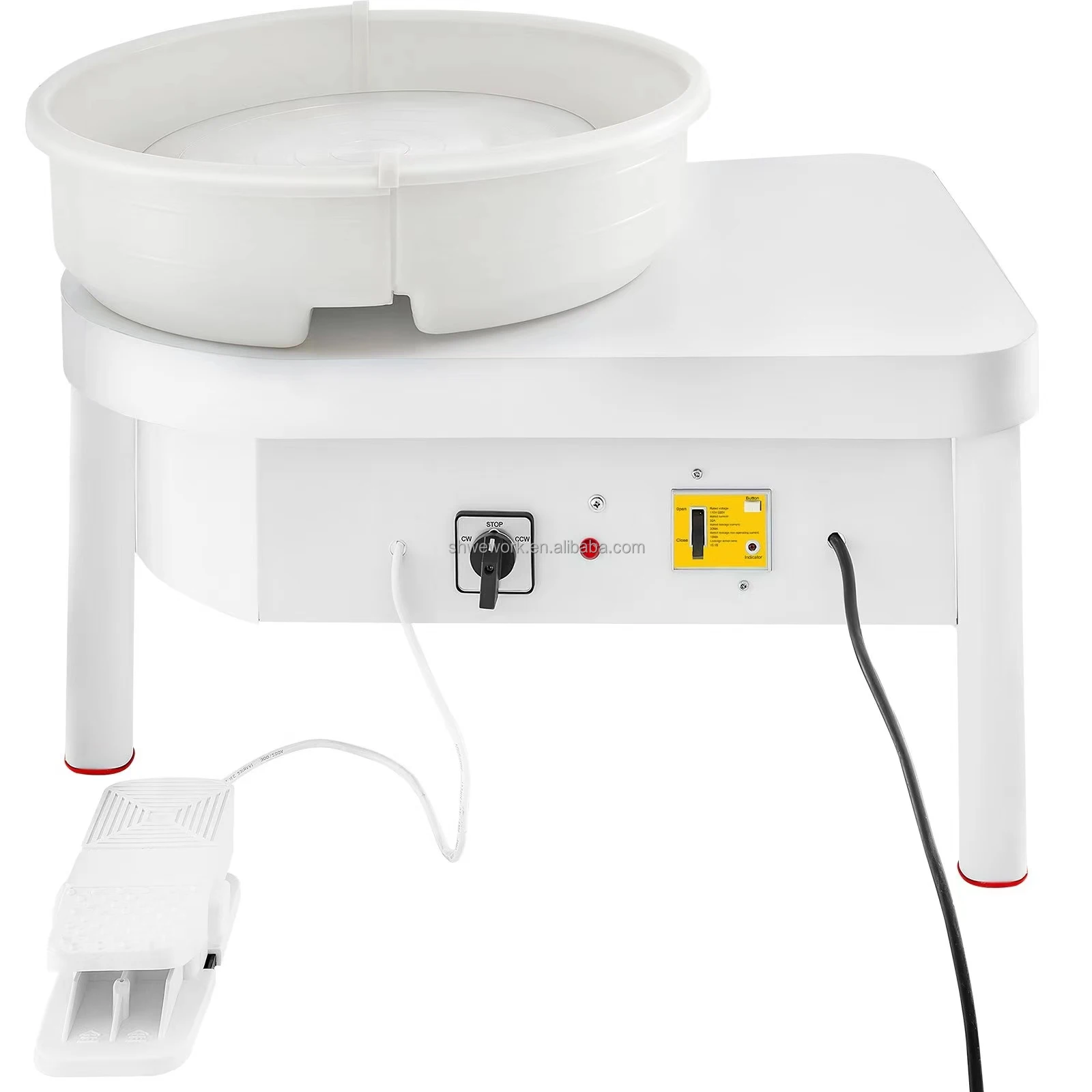 

WeWork 450W Ceramic 14in/35cm Pottery Wheel Machine 450W Electric Clay Machine With Foot Pedal For Household Use