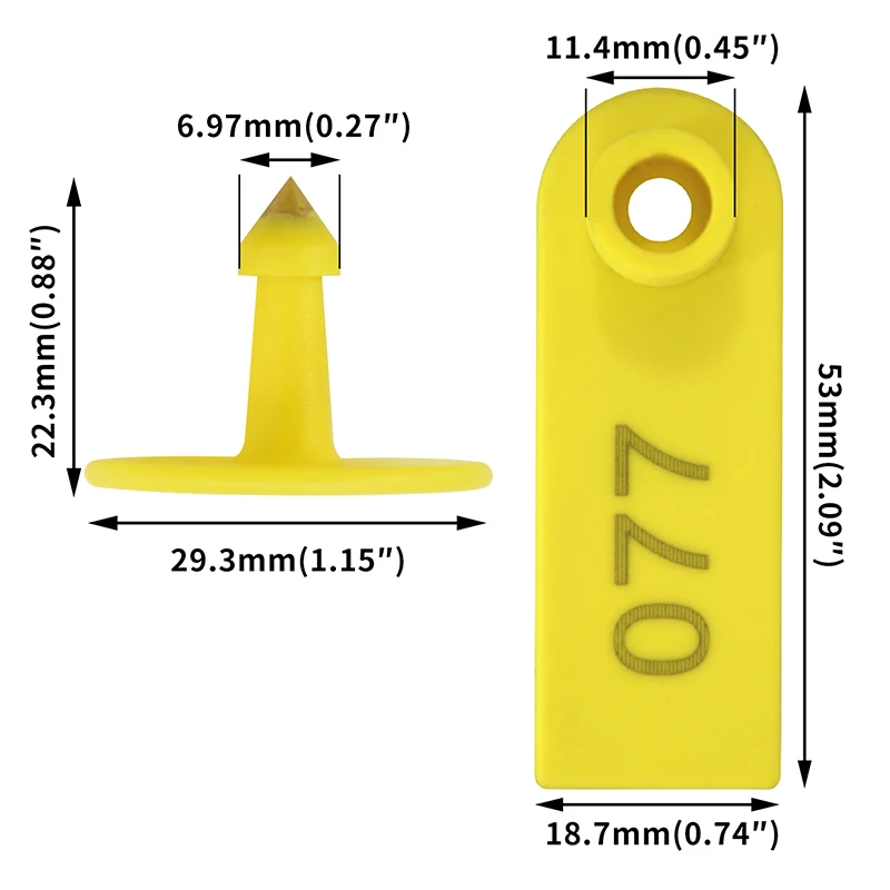Farm Animals Identification Label, Livestock Ear Tags, Goat Pigs, Earring, Cows, Cattle Marker, 100 Number