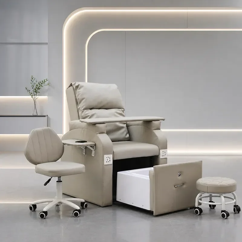 Electric Reclining Sofa for Manicure Pedicure Foot Bath Massage Multi Functional Beauty Chair for Eyelash Tattoo Embroidery