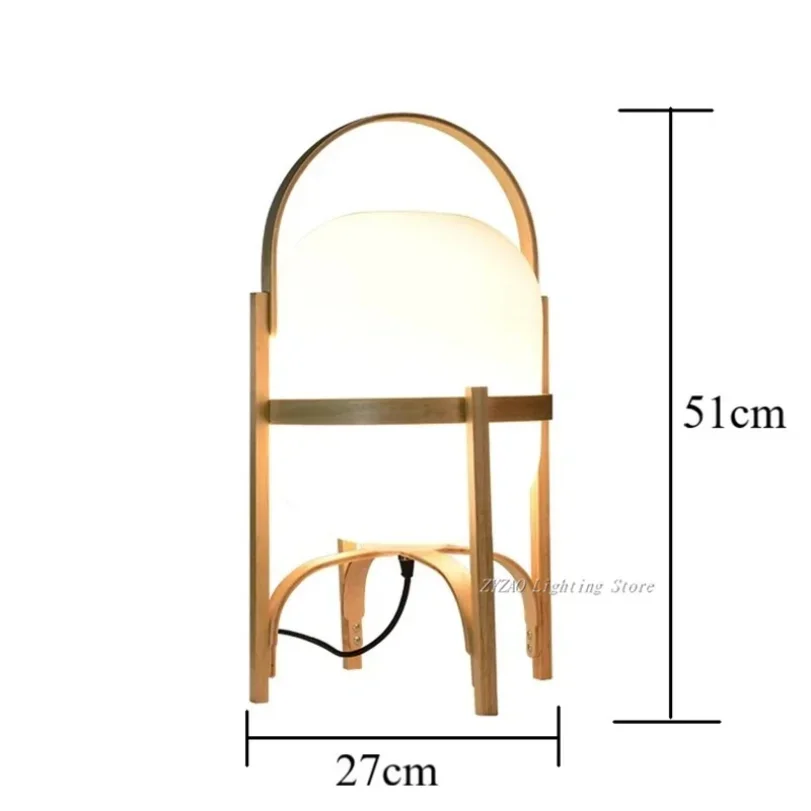 Modern Wood Table Lamps for Bedroom Bedside Hotel Japaness Tea Desk Light Side Living Room Plug in Wooden Glass Japan