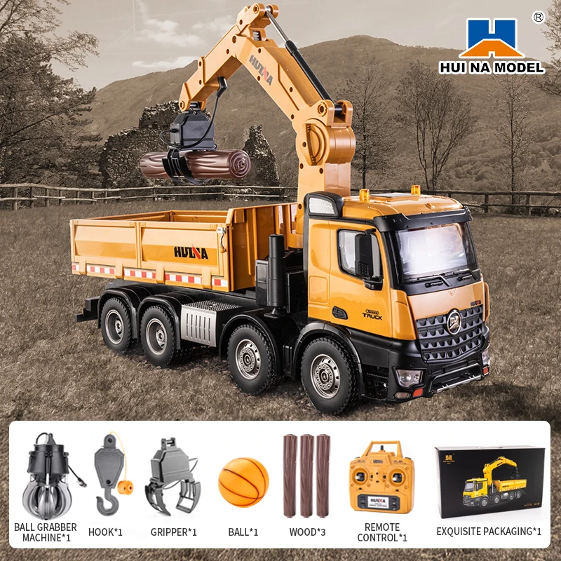1538 26 kanalen 1:14 legering afstandsbediening semi-legering afstandsbediening voertuig grijpen houten dumptruck