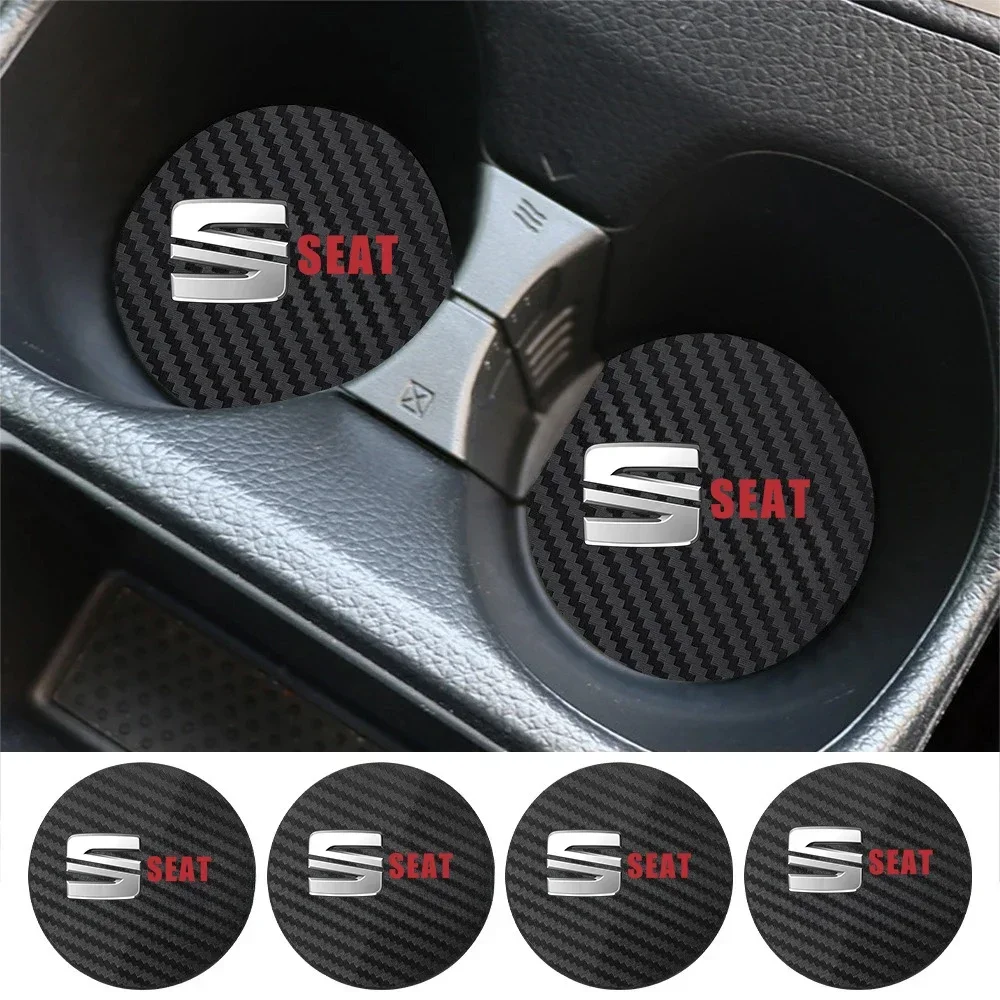 Car Coaster Water Cup Bottle Holder Anti-slip Pad Waterproof Mat Auto For Seat Leon st FR CUPRA Leon MK3 MK2hatchback