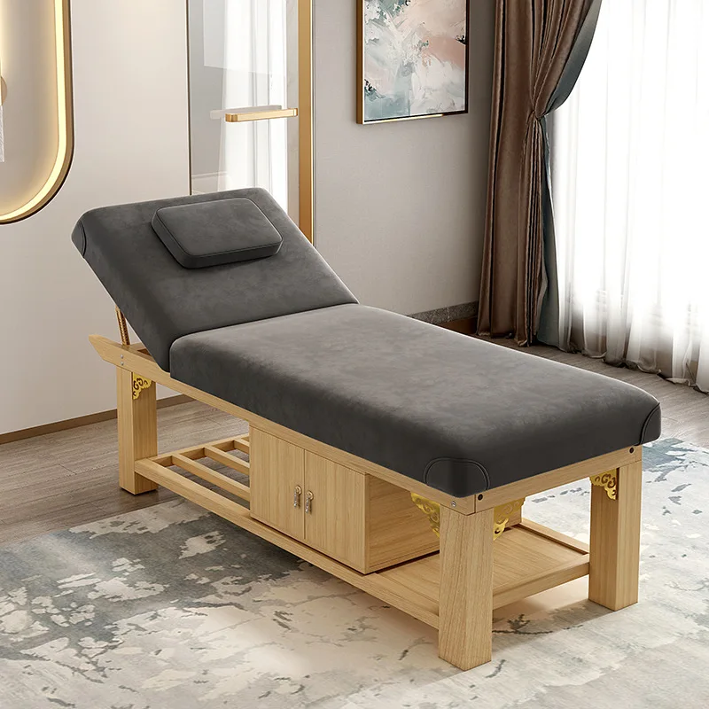 Moxibustion Massage Bed Solid Wood Beauty Salon Massage Bed Ear Care Soft Physiotherapy Bed