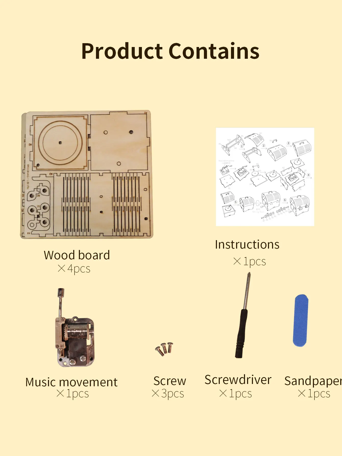 لغز خشبي ثلاثي الأبعاد صندوق تشغيل الموسيقى الكنز اليدوي أنت بلدي أشعة الشمس مجموعة نماذج تجميع يدوية للعطلات وأعياد الميلاد وهدايا عيد الميلاد #6