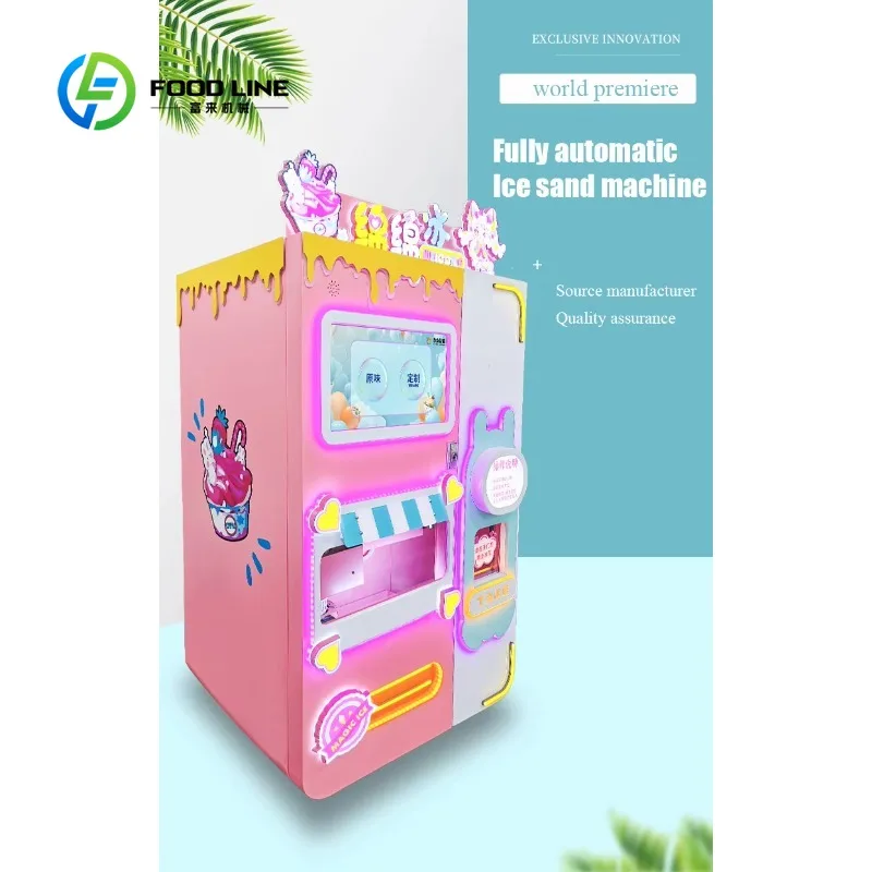 Customized Mobile Smart Outdoor Snowflake Ice Making Vending Machine Automatic Commercial Dessert Equipment