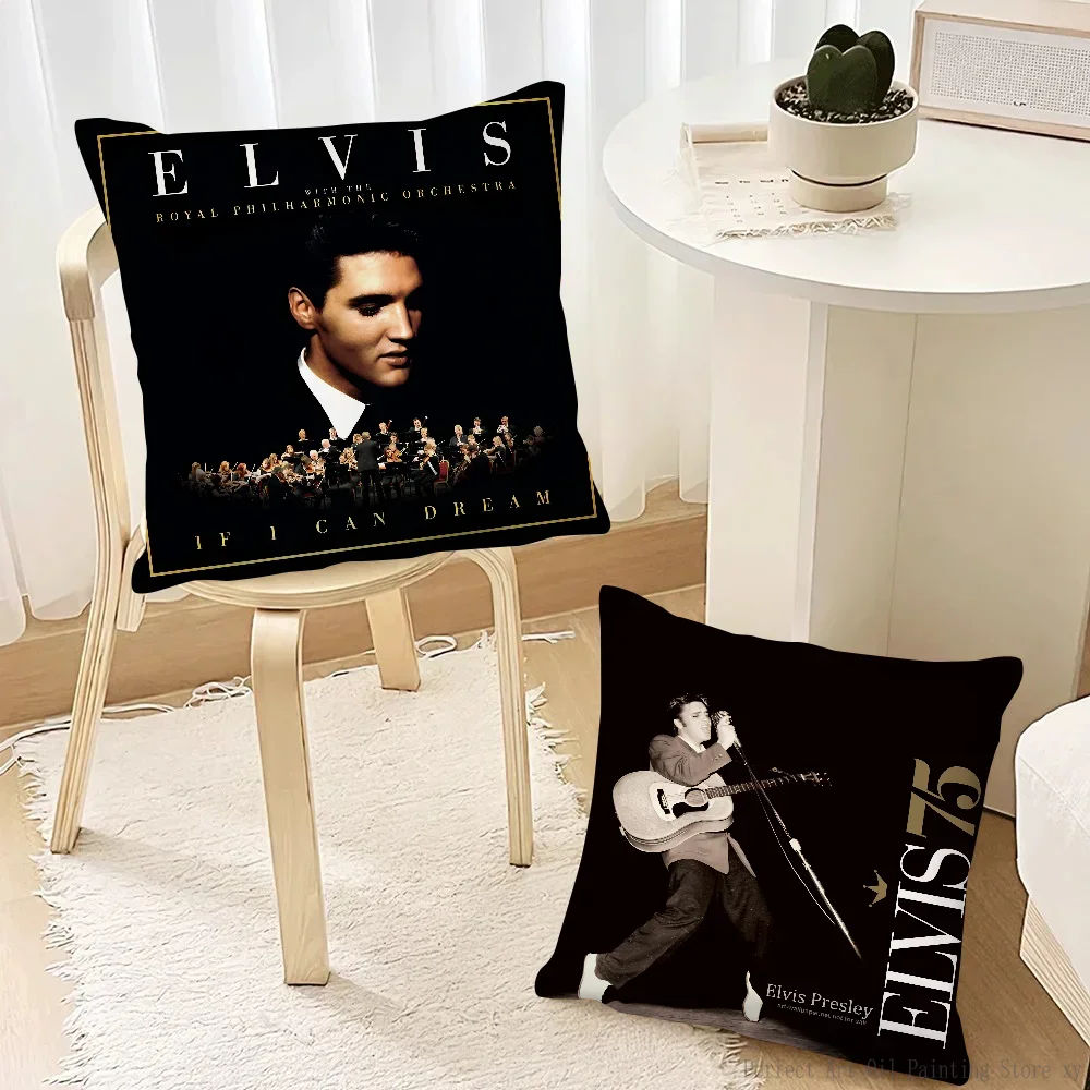 E-Elvis D-Decorative Pillow Case Fashion Square Pillowcase Bedroom Sofa Room Ins Decoration Leisure Cushion Cover 40x40