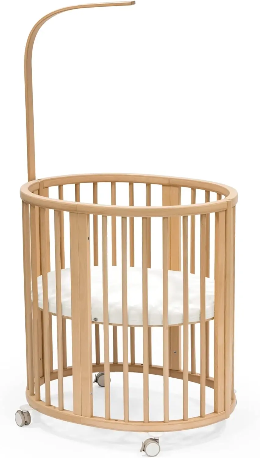 

Mini Bundle, Natural - Includes Crib/Bed, Mattress & Drape Rod - Suitable for Ages 0-5 Years Old - Adjustable