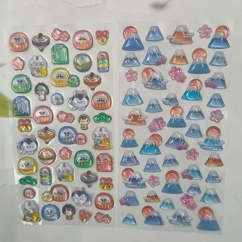 

Kawaii Cartoon Food Toys 3D Relief Stickers Creative Peripheral Sushi Hand Account Crystal Stickers Diy Phone Case Decoration