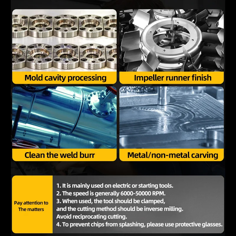 KaKarot 6mm Shank C Type C0616M06 C0820 Tungsten Carbide Rotary Files Burr Drill Bits CNC Engraving Rotary Tool Cutter Lime Core