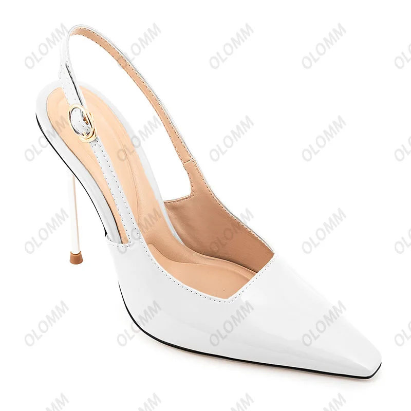 Olomm Neuankömmling Frauen Frühling Pumps Schnalle Riemen sexy Metall Heels Square Toe wunderschöne grüne Club Schuhe Damen uns plus Größe 5-13