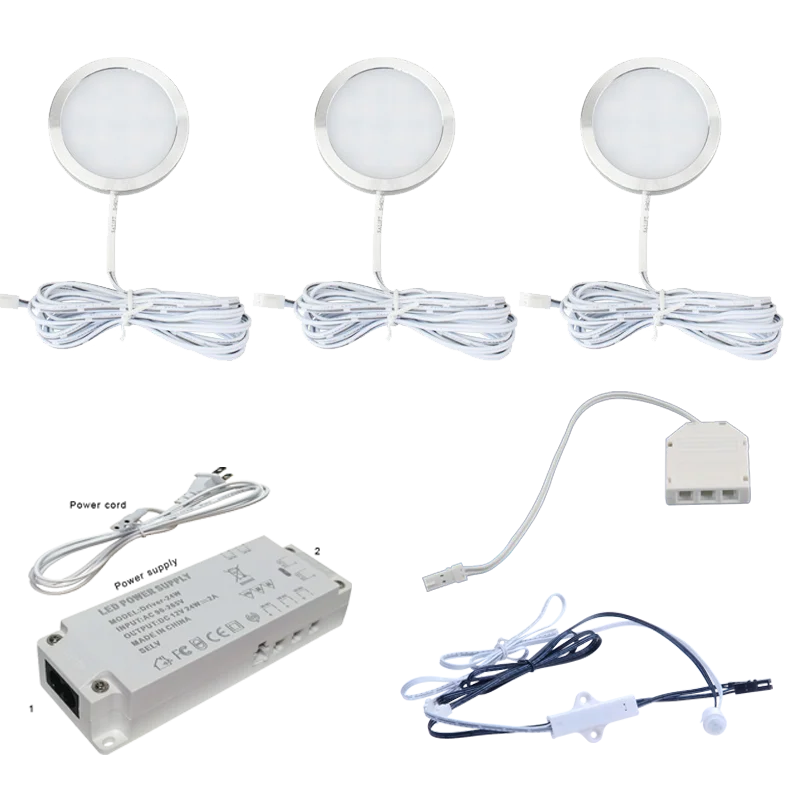 

Led Puck Lights With Pir Motion Sensor Switch Control Hard Wired Lamp Bulbs Closet Thin 12 Volt Powered Low Voltage Counter Show