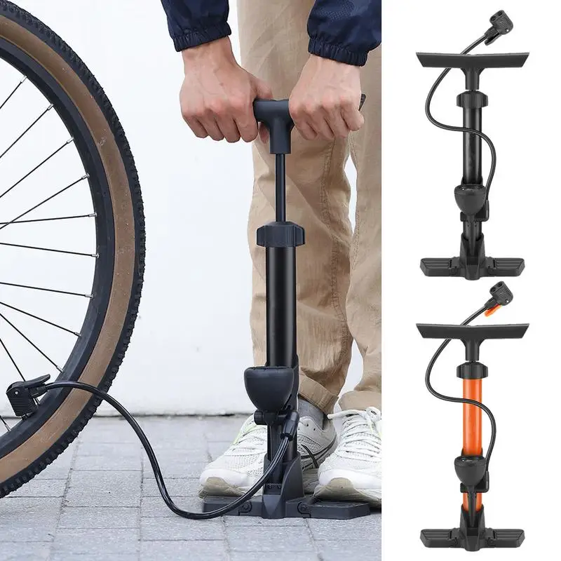 High-Pressure Bike Floor Pumps Portable Bike Floor Pump with Air Pressure Gauge Floor Bicycle Air Pump Bicycle Foot Pump