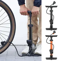 High-Pressure Bike Floor Pumps Portable Bike Floor Pump with Air Pressure Gauge Floor Bicycle Air Pump Bicycle Foot Pump