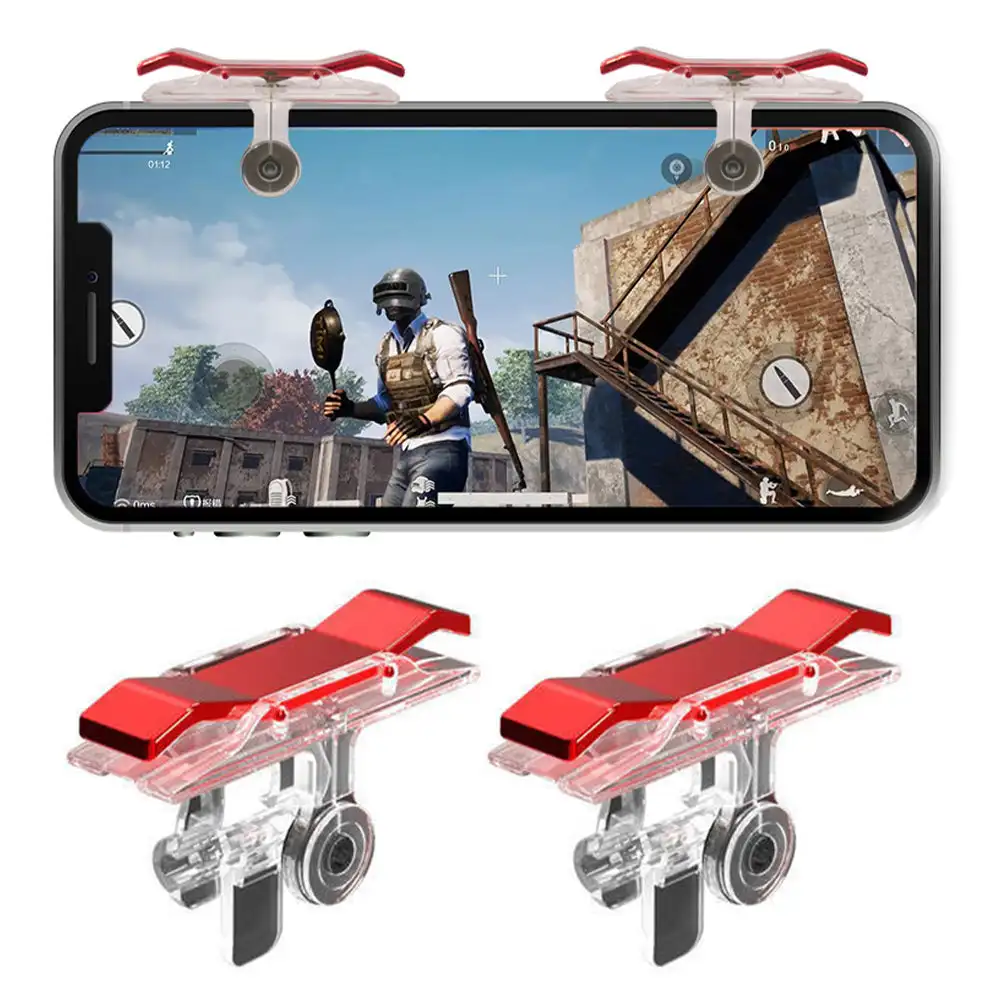 1 Pair PUBG Auxiliary Button Mobile Phone Game Trigger Gamepad Joystick Shooting Handle Pressure Gun Left Right Game Trigger