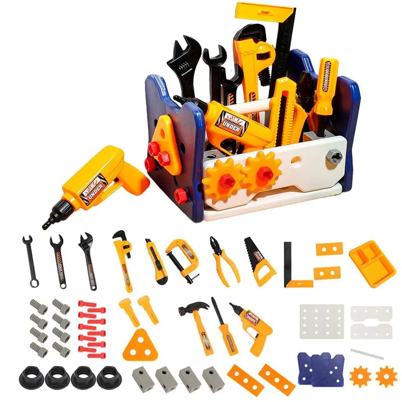 Pretend Tools Kit 40Pcs Kids Play Repair Tool Set Plastic Construction Toys with Screwdrivers for Toddler Boys Girls Child