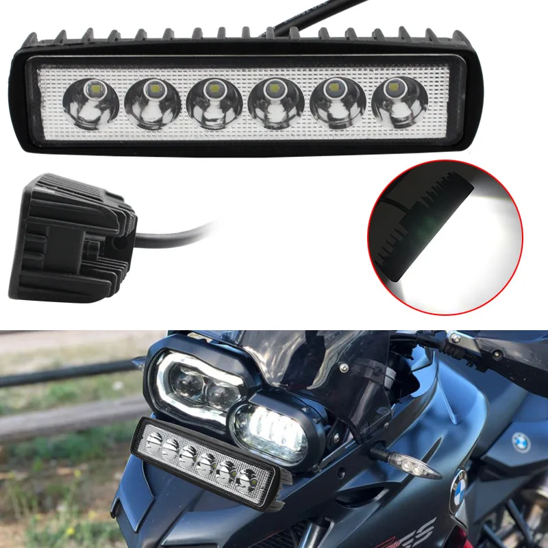Focos para faros delanteros de motocicleta Flash 6LED, lámpara auxiliar de alto brillo, bombillas modificadas para vehículos eléctricos y scooters