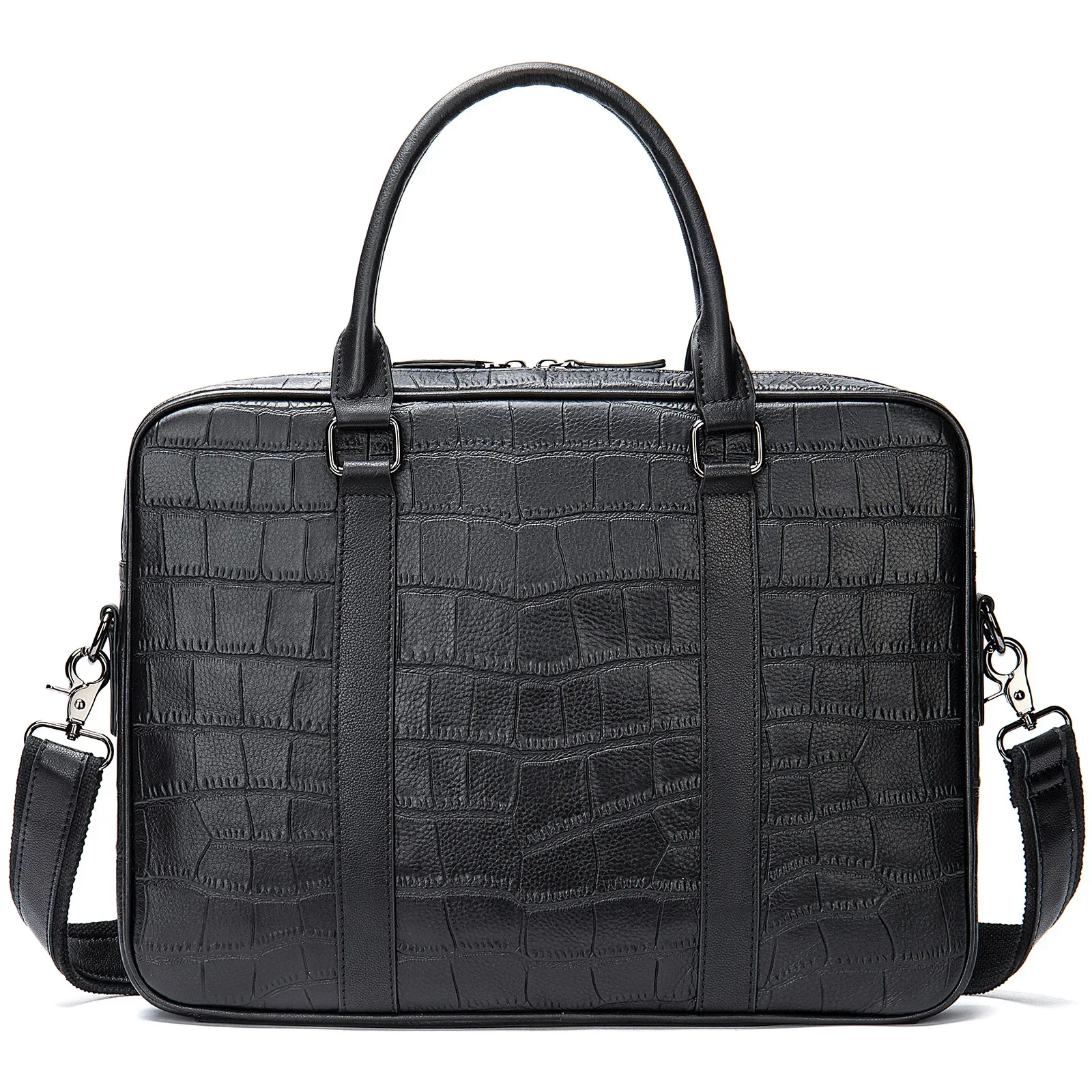 2024 New Luxury Alligator Cow Genuine Leather Business Men's Briefcase Male Shoulder Bag Men Messenger Laptop Computer Bags