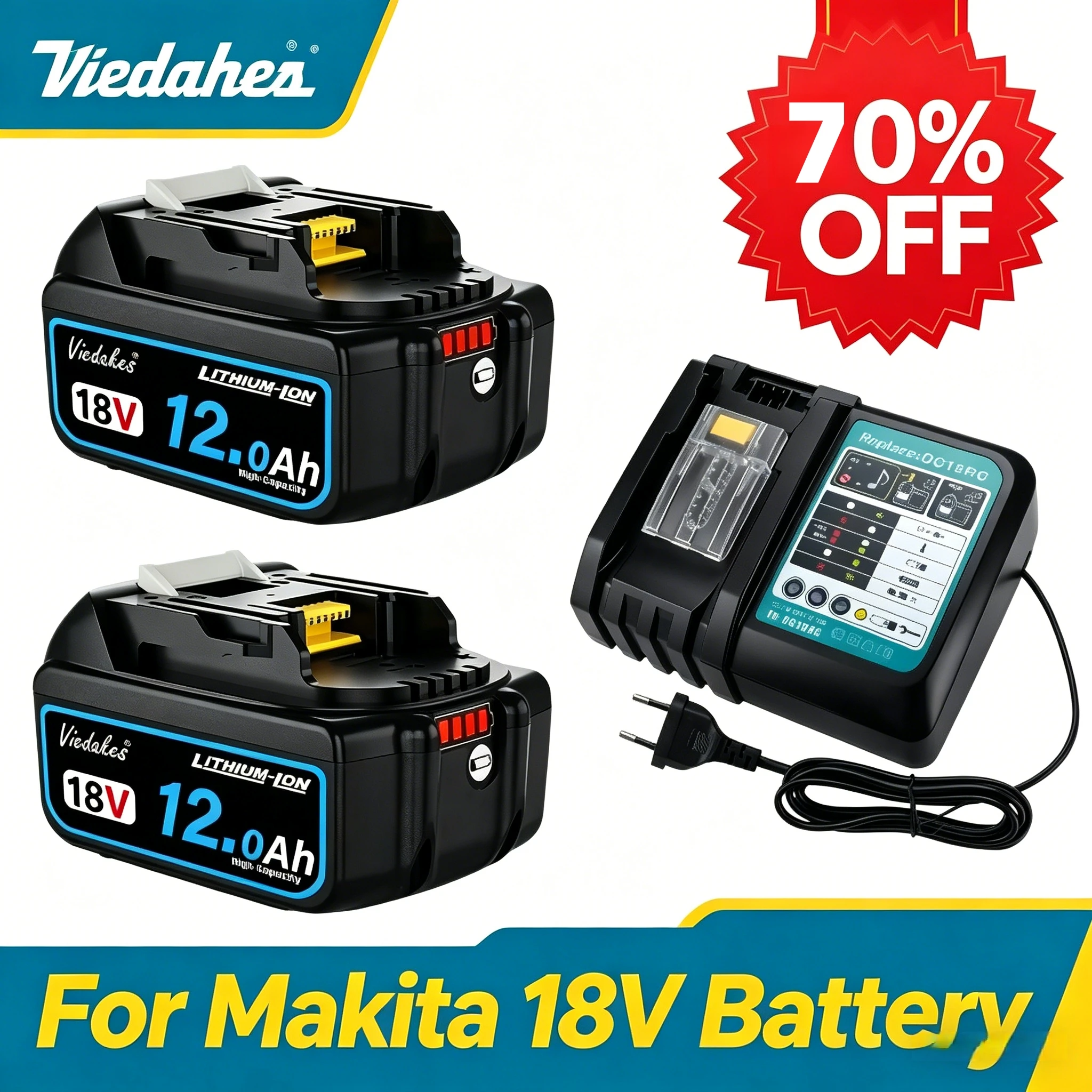 

Hot Selling 18V 12.0Ah Battery, for Makita18V Universal Fit Power Tools,Reliable Power,High Capacity&Durable Performance