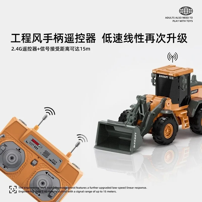 Mini bulldozer en alliage moulé sous pression, modèle de construction à l'échelle réelle 1/64, jouet de bureau, cadeau du nouvel an pour adultes, collection de loisirs