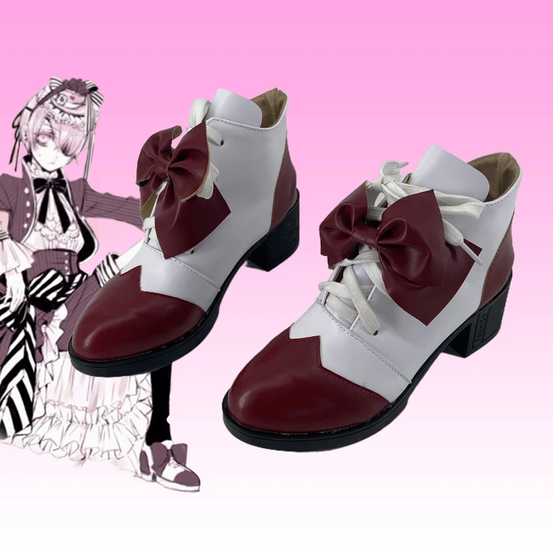 Anime Cosplay Boots Black Butler Ciel Phantomhive Shoes Halloween Costume Accessories Props Made