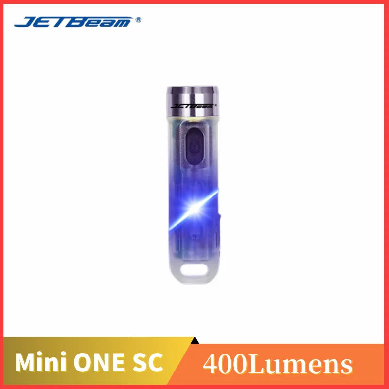 JETbeam Mini ONE SC Keychain Light 400Lumens built-in Battery TYPE-C Rechargeable Protable EDC Mini LED UV Flashlight