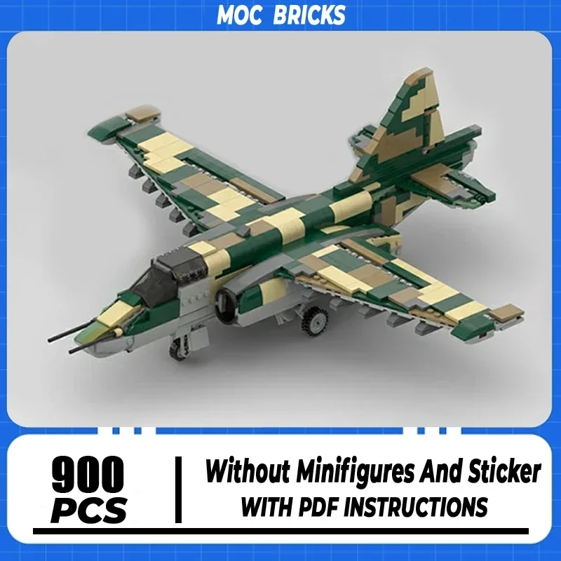 

Moc Building Bricks Military Sukhoi Su-25 Frogfoot Fighter Model Technology Blocks Construstion Toy DIY Set Assembly Gifts