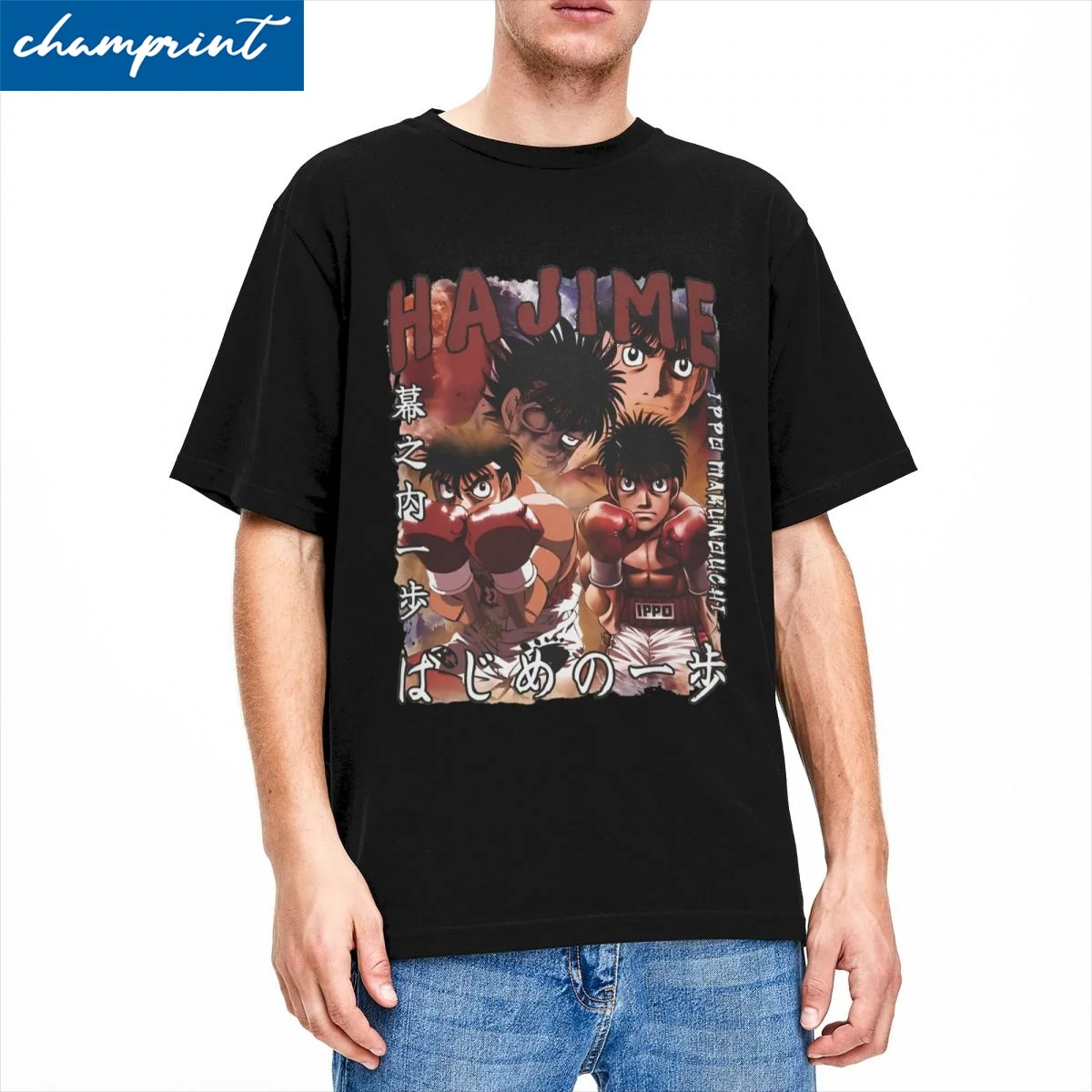 Hajime No Ippo Anime T-Shirts for Men Women Kamogawa Boxing Gym Leisure Cotton Tee Shirt Short Sleeve T Shirt Big Size Tops