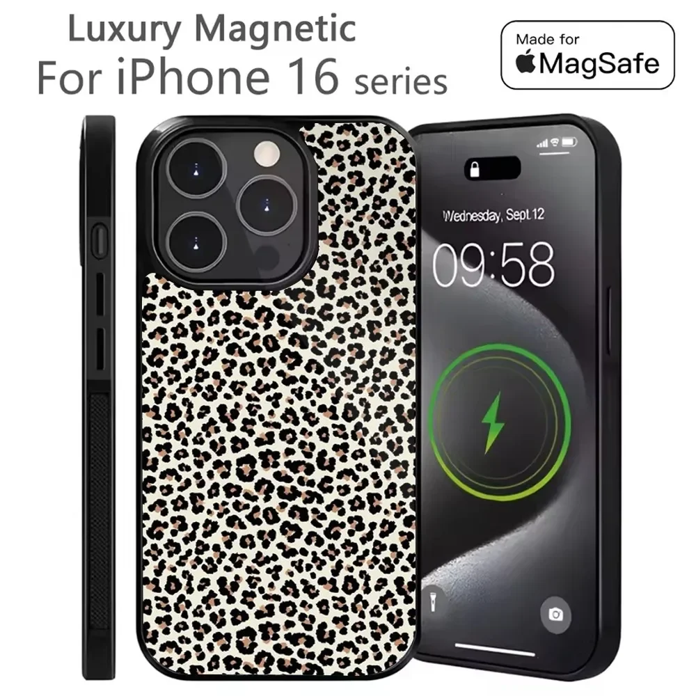 

Fashion Leopard Print Panther Phone Case For iPhone 16,15,14,13,12,11,Plus,Pro,Max Mini Magsafe Magnetic Wireless Charging