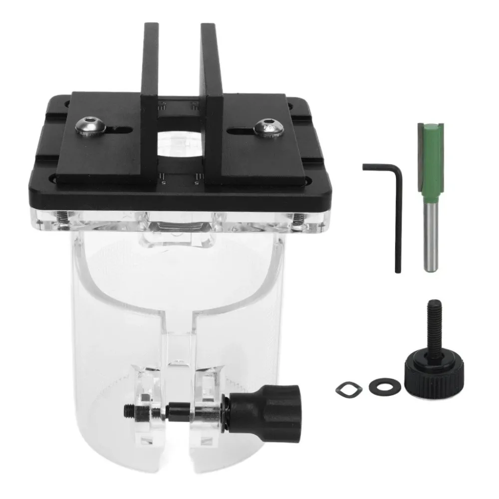 

Aluminum Alloy Wood Router Slotting Bracket Clear Scale for Wood Router 2 in 1 Connector Trimmer Bracket Slotting Machine Holder