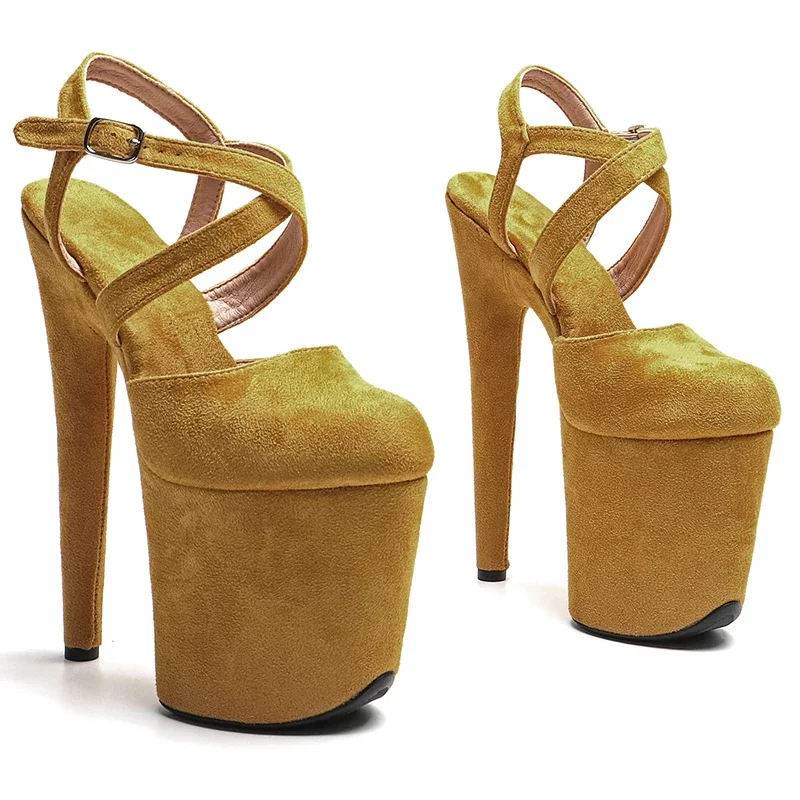 Leecabe  8Inch/20cm  Suede Upper Closed toe Sandals  Platform  High Heels party stripper heel Pole Dance Shoes