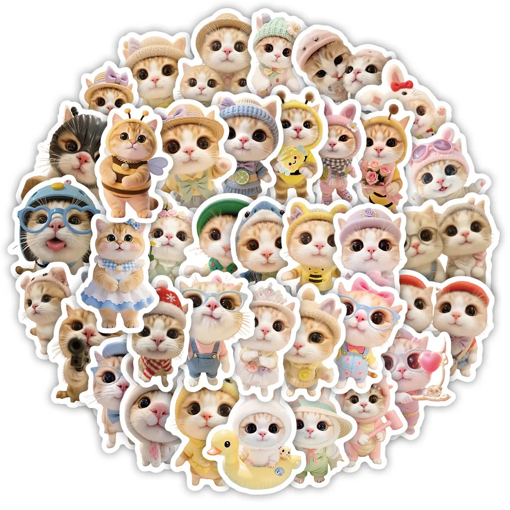 70PCS Kawaii Leuk Katje Stickers Grappige Kat Meme Graffiti Waterdichte Sticker Kinderen Speelgoed Cadeau Decoratie Water Cup Laptop Computer