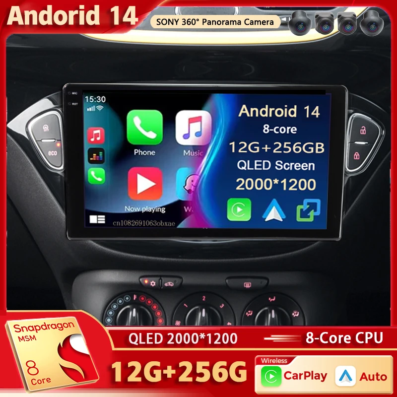 

Android 14 For Opel Corsa E 2014 - 2019 Adam 2013-2016 2K QLED Stereo Car Radio Multimedia Video Player GPS AI Voice CarPlay 4G