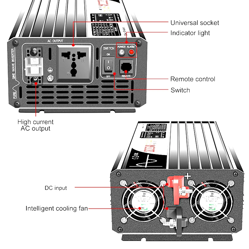 600w Sine Wave Power Inverter 12v 24v 48v  DC to AC Inversor 220v Car inverter Power Inverter