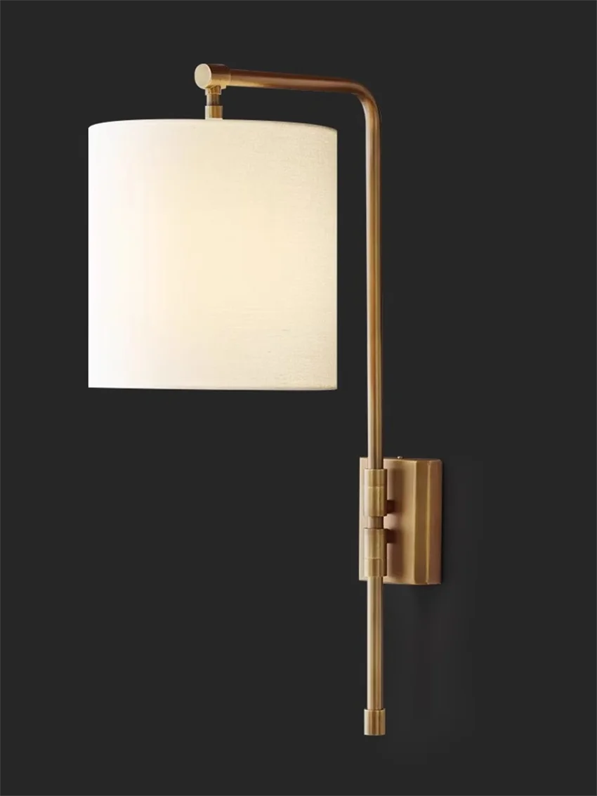 

American-style All-copper Luxury Retro Wall Lamp Simple Bedroom Bedside Living Room Dining Room Study Hotel Model Room Lighting