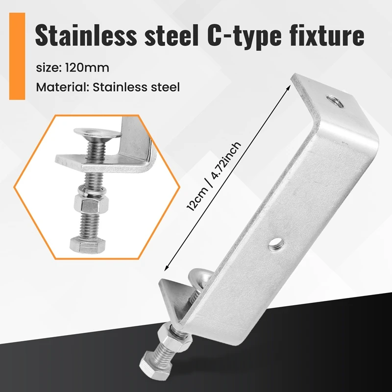 A15F-Металлический зажим Сверхмощный зажим C Зажим Деревообрабатывающий зажим с широкими отверстиями, 2 шт.