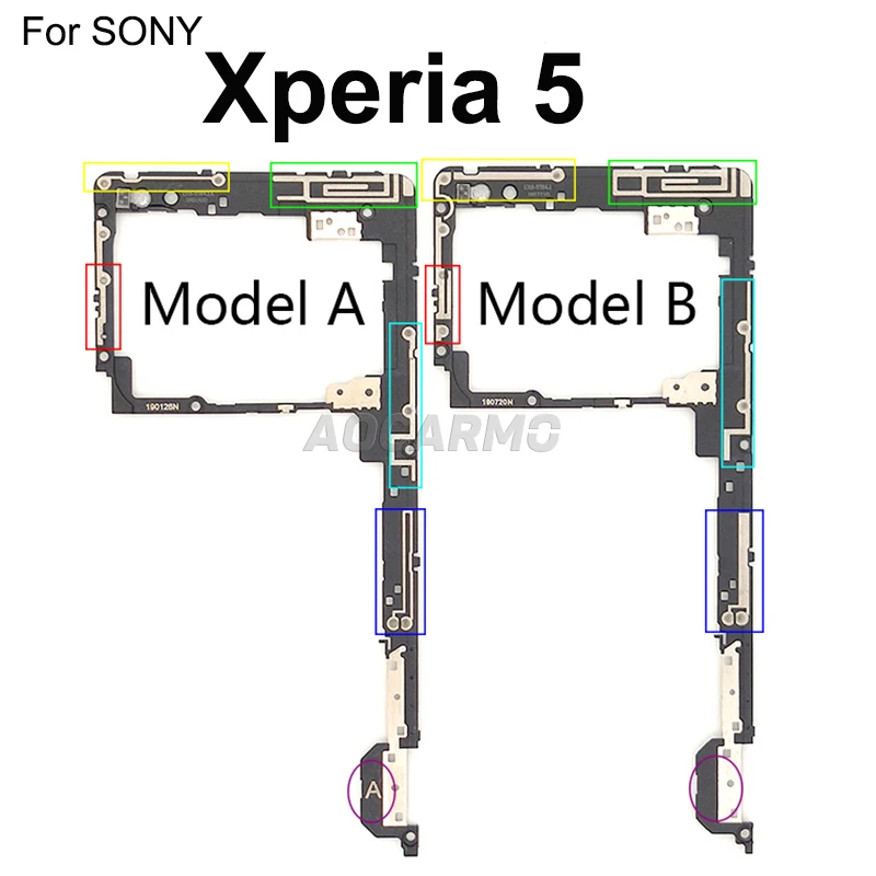 Aocarmo For Sony Xperia 1 J9110 J8110 For Xperia 5 / X5 / J8210 J9210 Back Frame Motherboard Holder Cover Rear Plate Antenna