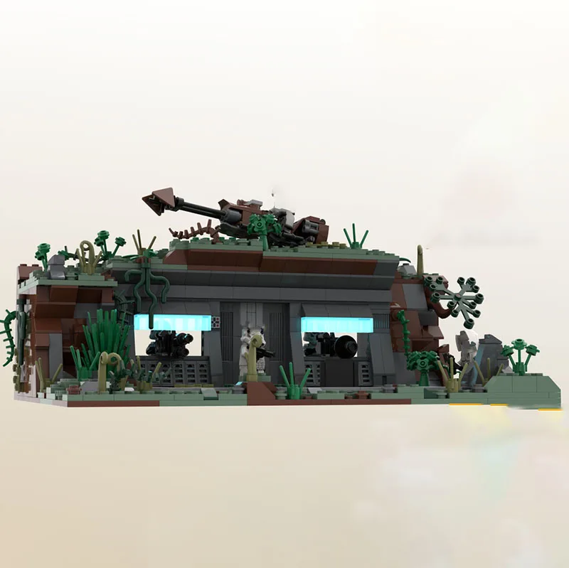 Novos blocos de construção moc planeta filme cena arquitetura modelo pós estação observação brinquedos das crianças presentes diy conjunto montagem