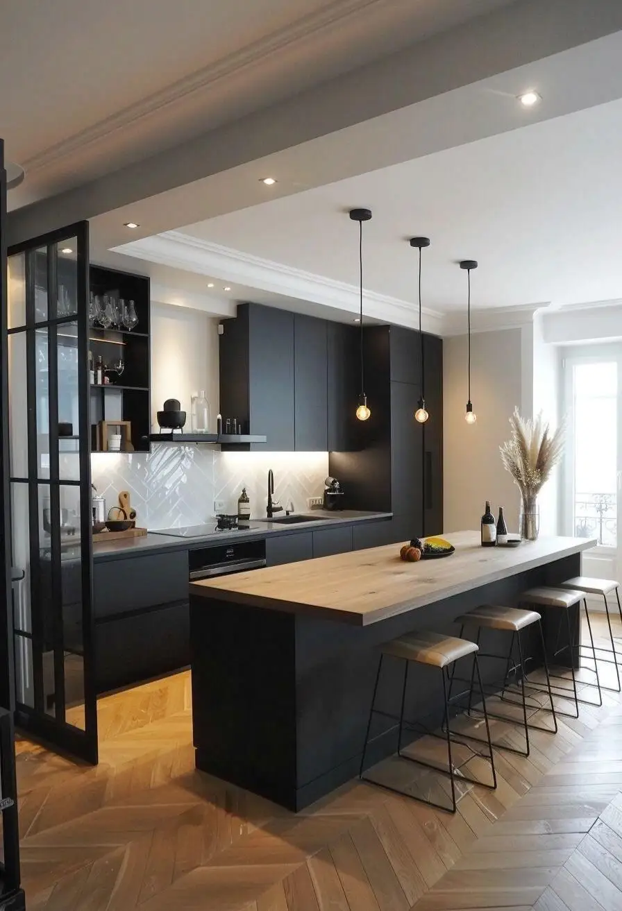 High-End Gray Kitchen Cabinet Modern Minimalist Style Storage Solution for Your Luxury Home Decor