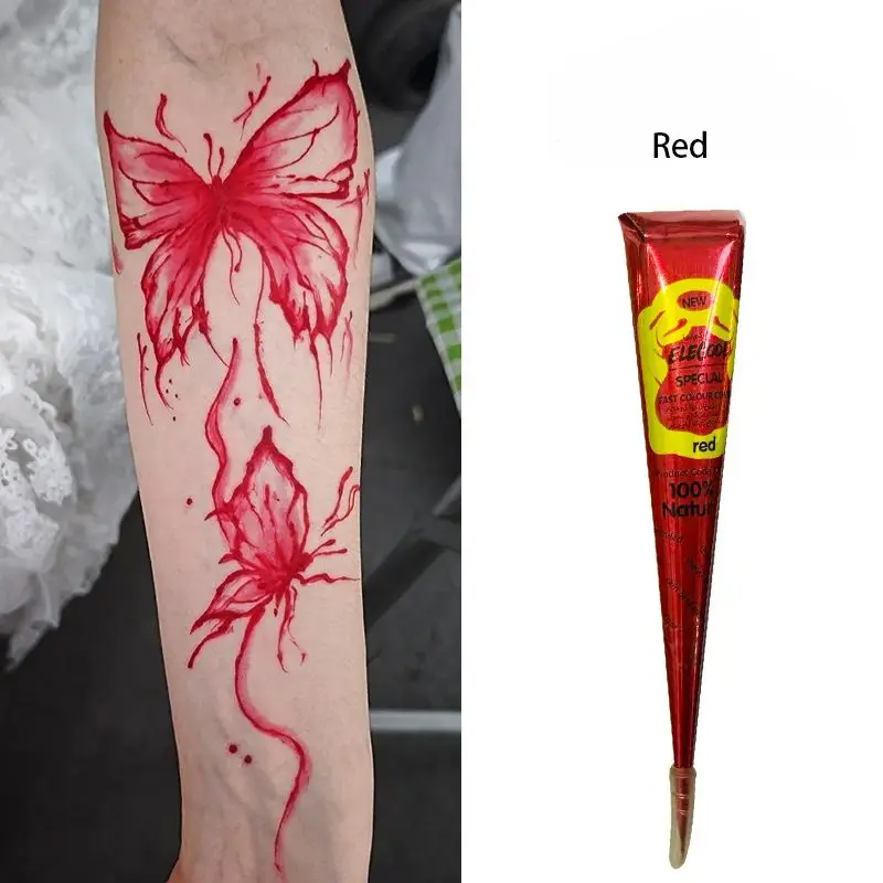 Natürliche temporäre Flash-Tattoo-Paste, schwarzes Henna für DIY-Tattoo-Aufkleber, Körperbemalung, Tattoo-Creme, indische Hochzeits-Henna-Tattoo-Paste – Detail 15