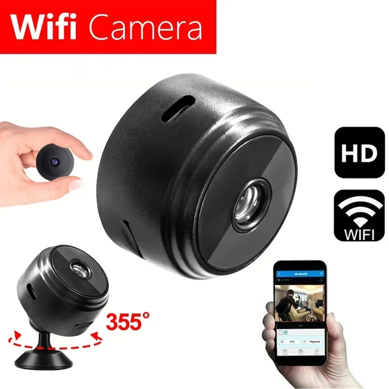 Smart WiFi Surveillance Camera Wireless Home Security Monitor  Portable Mini Camcorder for Indoor Outdoor, Baby Elder Pet Care
