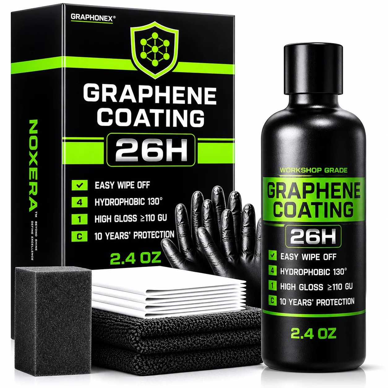 

Graphene ceramic Coating 26Hwith Self Healing and UV Track Technology Car Detailing Professionals 10+ Years of Protection