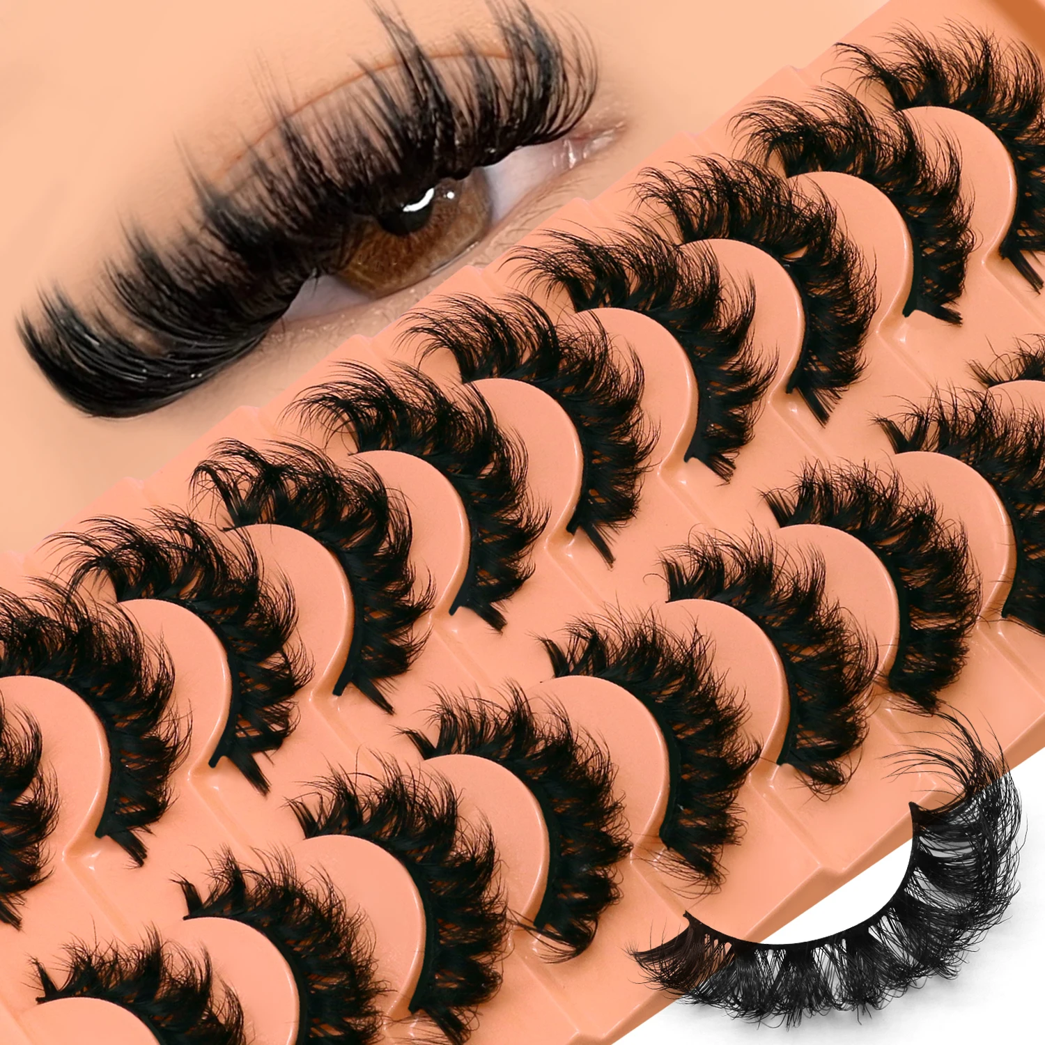 ラスヴィレ 厚めつけまつげ ふわふわキャットアイまつげ ショート ソフト クロス ドラマティック ナチュラルカールまつげ 3Dフェイクミンクまつげ メイクアップ