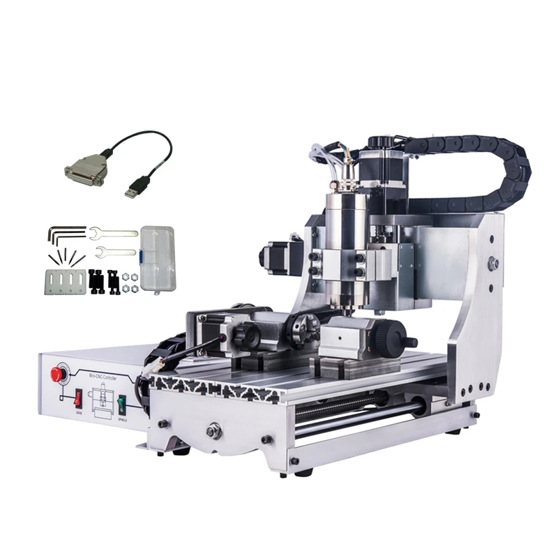 2.2KW 4 Axis 3020 Wood Engraving PCB Milling Cutting Machine USB LPT 2 In 1 CNC Router Z-Axis Height 60mm 120mm