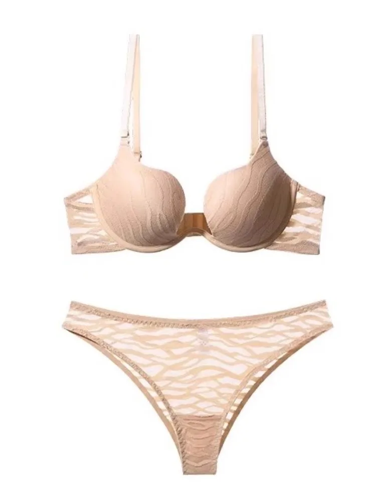 طقم حمالة صدر كلاسيكية على الطراز الفيكتوري الفرنسي، ملابس داخلية عميقة على شكل حرف V للنساء مع دعم كامل ورفع مضاد للترهل لصدر صغير MOYISU #5