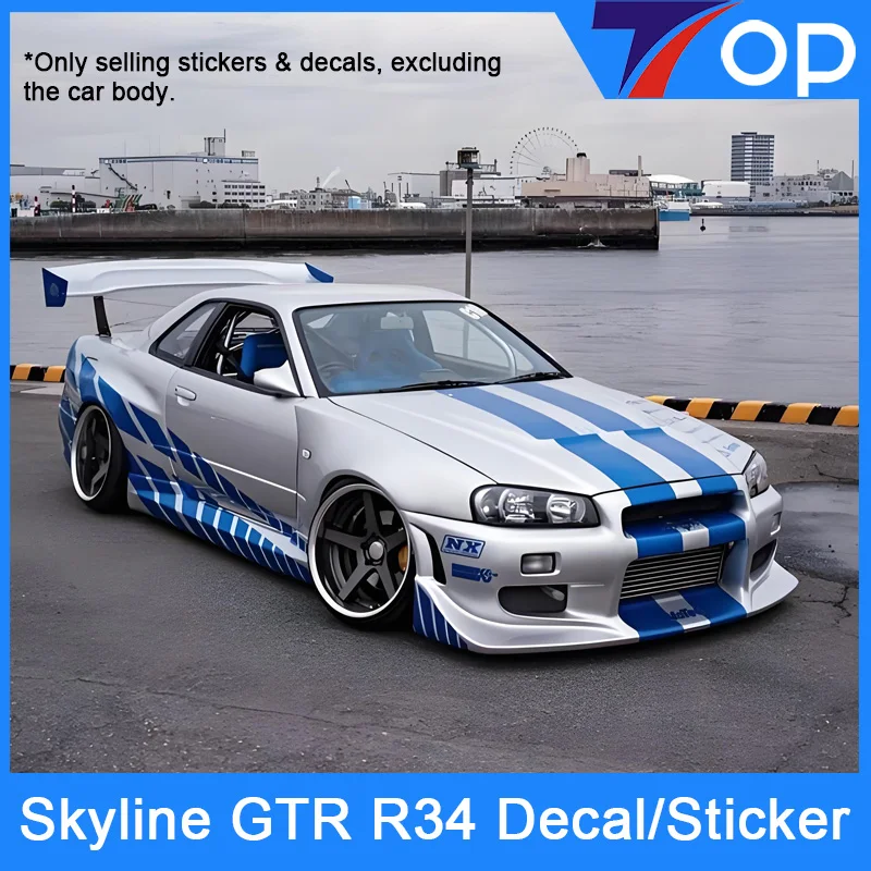 

1:18 1:10 1:18 1:24 1:28 Skyline GTR R34 Off-Road RC Remote Control Racing Car Item-B Decal Sticker Label Car Body Upgrade