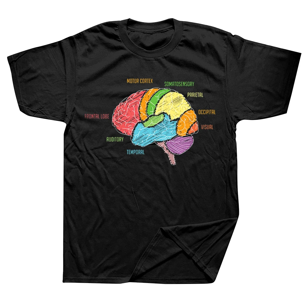 Parts Of The Brain Anatomy Diagram Learning T Shirts Cotton Streetwear Short Sleeve Birthday Gifts Summer Style T-shirt Men