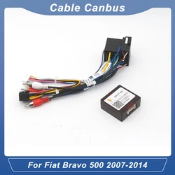 Car 16pin Wiring Harness Adapter Canbus Box Decoder Android Radio Power Cable for Fiat Bravo 500 2007-2014