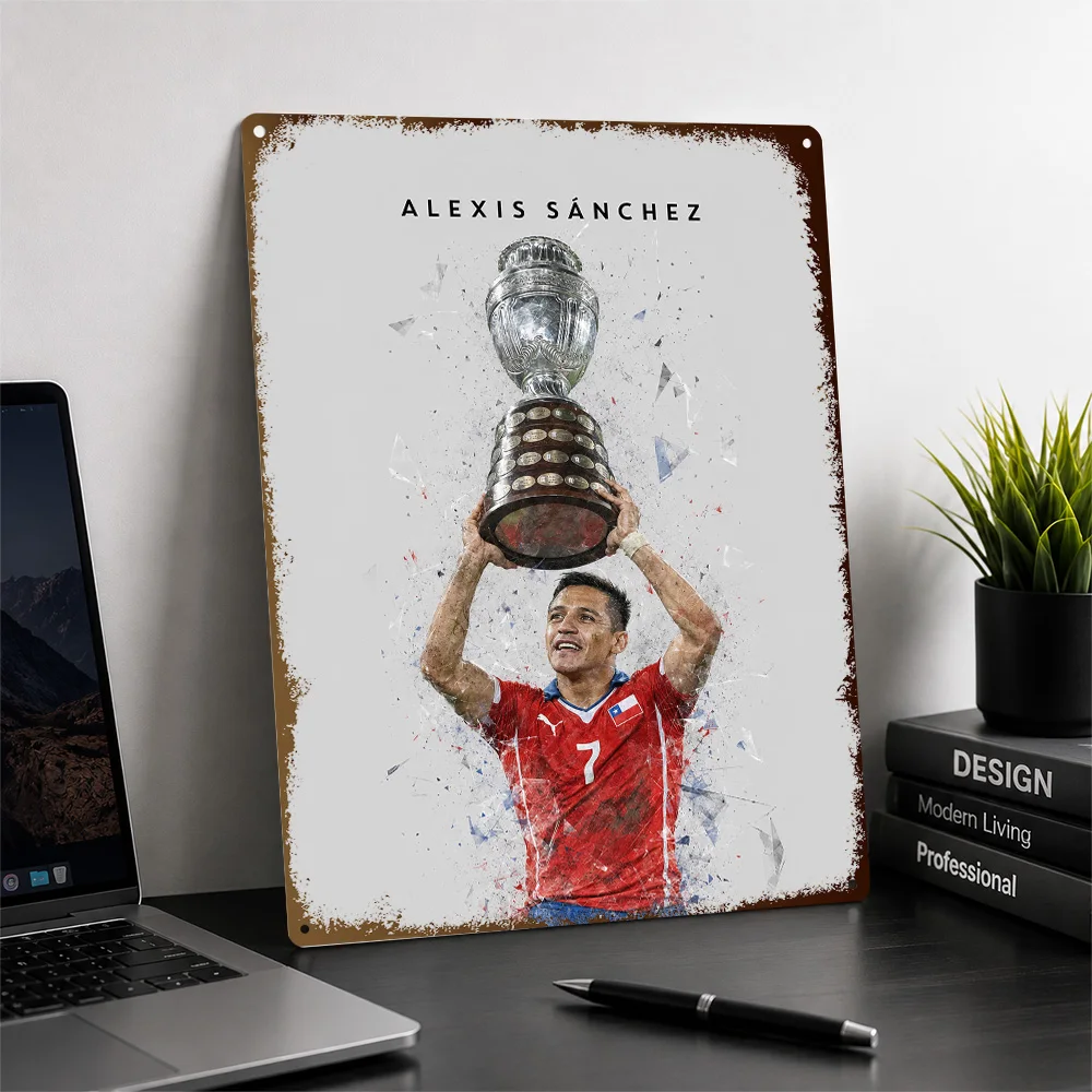Alexis Sánchez Football Printed Poster Customized Metal Sign Matchday Hero Style Wall Art Perfect For Dedicated Fans In Office