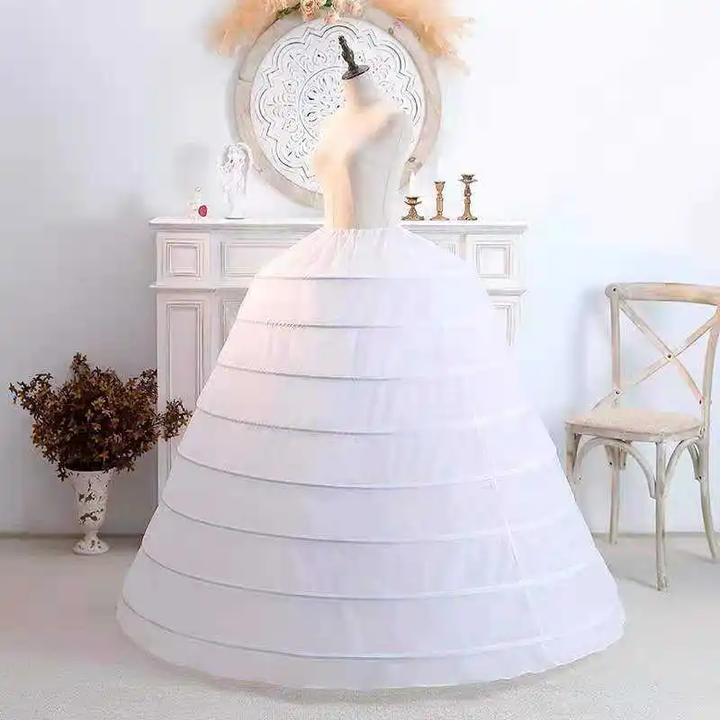 High-quality oversized bridal wedding dress with 8 steel rings extra-large shape with inner skirt girl petticoat