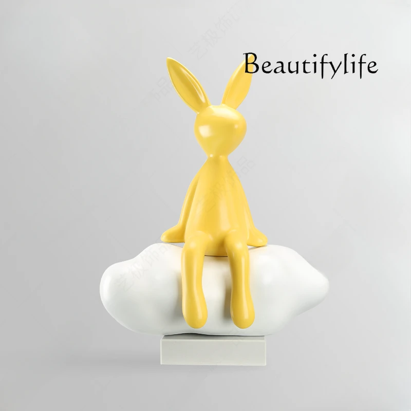 Minimalist Nordic long-eared rabbit model house living room TV cabinet decorative wine cabinet sculpture ornament